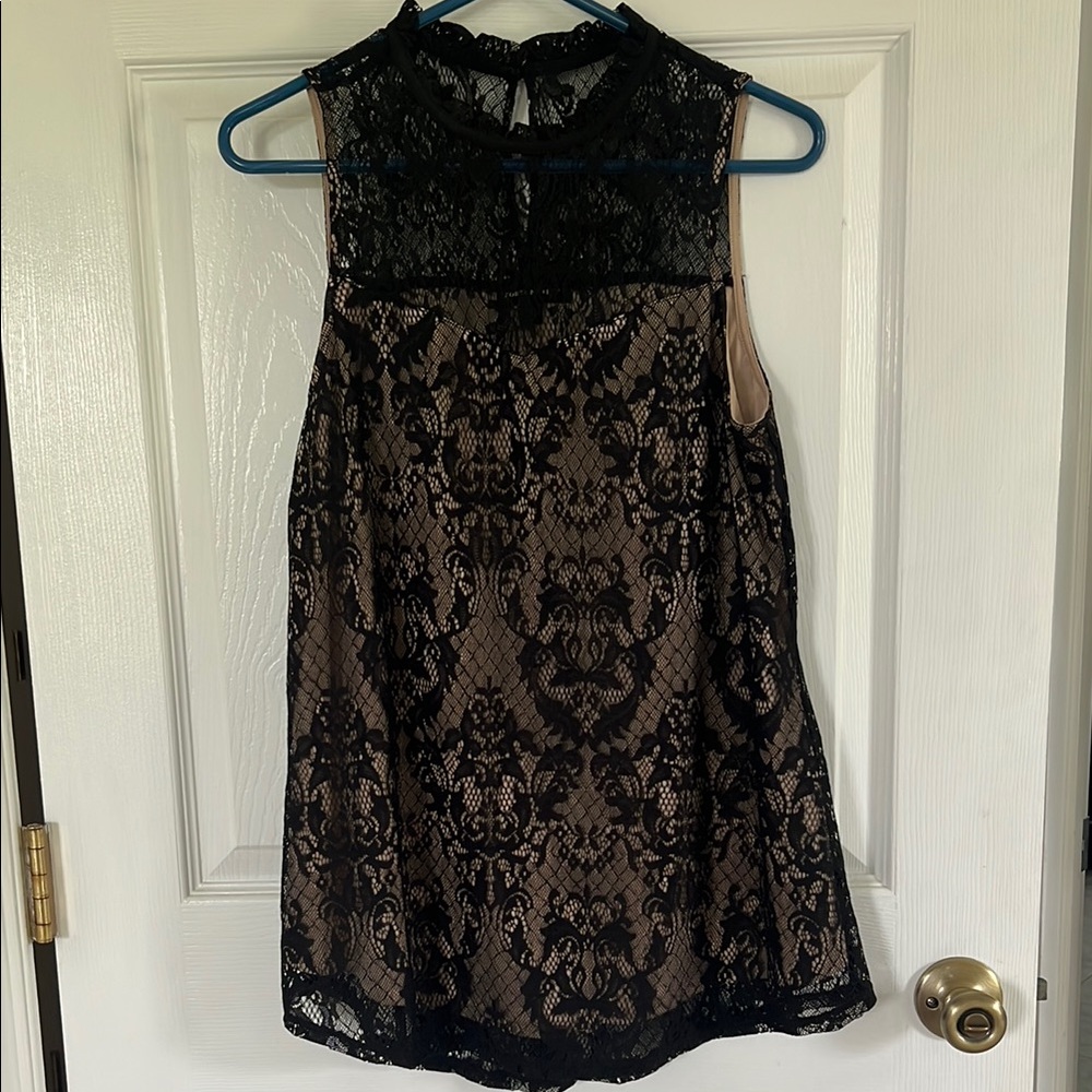 Elegant Black Lace Sleeveless Dress